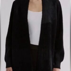 Black Open-Front Women’s Cardigan Sweater
